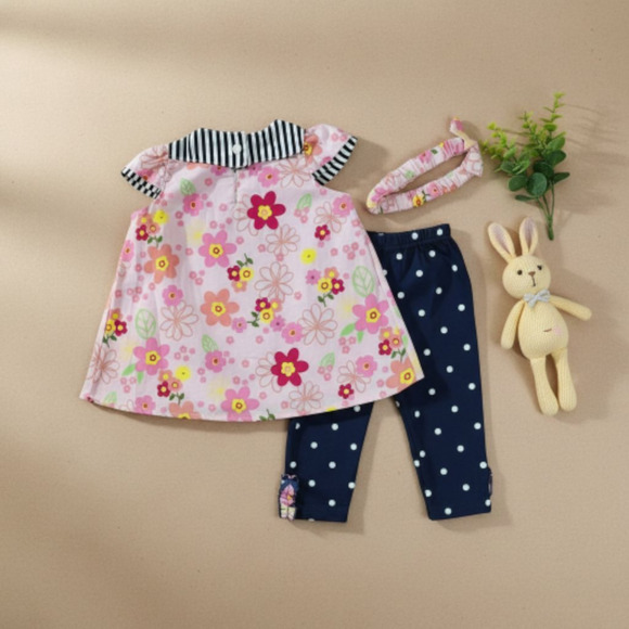 New Carter’s Baby girl outfit set Top Leggings matching headband 18 months - Picture 3 of 3